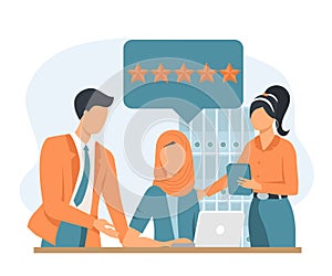 Rating on customer service illustration