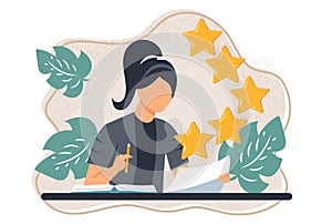 Rating on customer service illustration