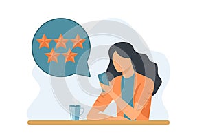 Rating on customer service illustration