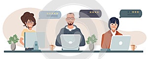 Rating on customer service illustration