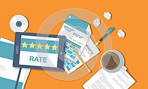 Rating on customer service illustration