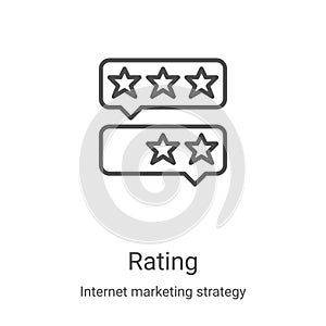 rating icon vector from internet marketing strategy collection. Thin line rating outline icon vector illustration. Linear symbol