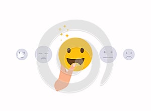 Rating satisfaction. Feedback in form of emotions