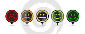 Rating satisfaction feedback in form of emotions speech bubble