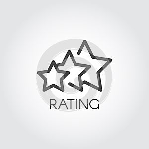 Rating star icon drawing in outline style. Evaluation of service and quality sign. Interface win status symbol. Vector