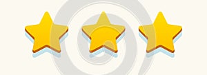 Rating stars gold color realistic style