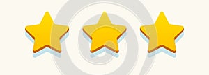 Rating stars gold color realistic style