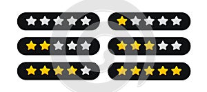 Rating stars gold realistic style