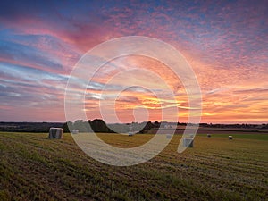 Ratingen, Germany - Beautiful sunset in the Bergisches Land regi