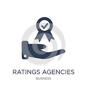 Ratings agencies icon. Trendy flat vector Ratings agencies icon photo
