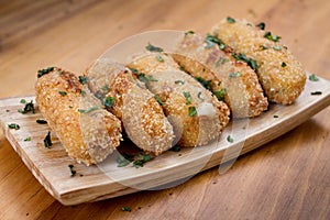 Ration of Croquettes. Typical Tapa of Spanish Cuisine. photo