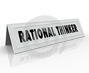 Rational Thinker Name Tent Card Reason Sensible Thought Speaker photo