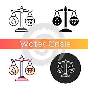 Rational water consumption icon