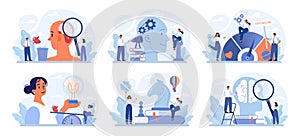 Rationalism set. Logical and structural thinking. Mind behavior