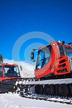 Ratrack on a skiing slope