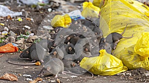 The streets fester with rats, an alarming sight. photo