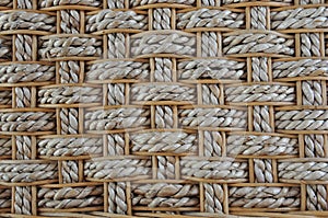 Rattan bamboo woven background mosaic