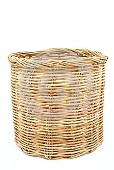 Rattan basket on isolated white