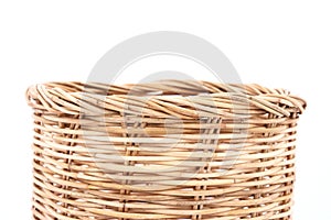 Rattan basket on isolated white