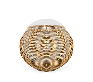 Rattan basket isolated on white background