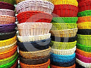 Rattan Baskets - Colorful