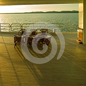 Rattan Chairs on Ship Deck