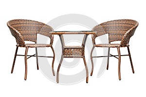 Rattan coffee table set