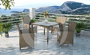 Rattan furniture in the exterior - concept and design