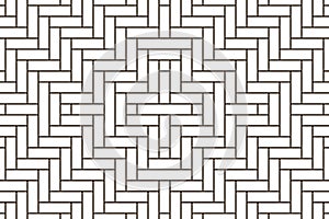 Rattan lattice basket seamless white and black pattern