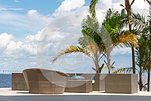 Rattan pool furniture