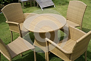 Rattan Table and Chairs