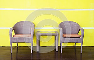 Rattans tables and chairs photo