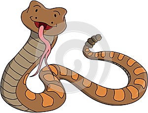 Rattle Snake Cartoon Color Illustration