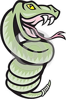 Rattle Snake Coiling Up Cartoon