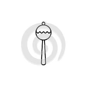 Rattle toy baby concept line icon. Simple element illustration. Rattle toy baby concept outline symbol design from Motherhood set.