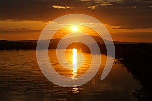 Rattlesnake Mountain Sunset, Columbia Point, Seen from Pasco-Richland, Bridge photo