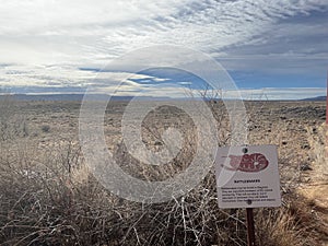 Rattlesnake warning - Visitor Center - El Malpais National Monument - New Mexico