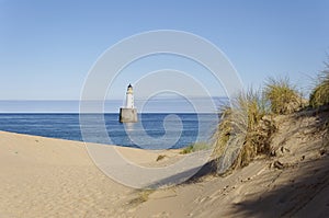 Rattray Head Lighthouse off the East Coast of Scotland