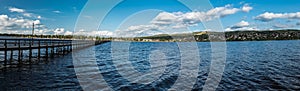 Rattvik, Dalarna, Sweden - Extra large panoramic view over the Siljan lake with the pier photo