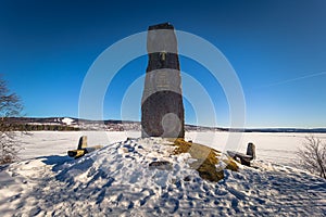 Rattvik - March 30, 2018: King Gustav Vasa memorial runestone in Rattvik, Dalarna, Sweden