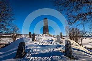 Rattvik - March 30, 2018: King Gustav Vasa memorial runestone in Rattvik, Dalarna, Sweden photo