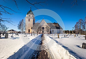 Rattvik - March 30, 2018: Old church of Rattvik, Dalarna, Sweden photo
