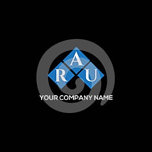 RAU letter logo design on BLACK background. RAU creative initials letter logo concept. RAU letter design