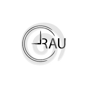 RAU letter logo design on white background. RAU creative initials letter logo concept. RAU letter design