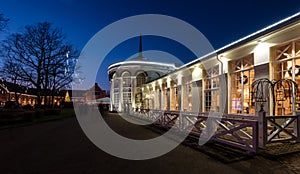 Raudondvaris orangery restaurant night view Lithuania