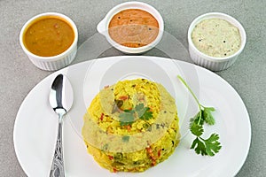 Rava kichadi in a plate