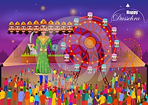 Ravana in Happy Navratri Dussehra festival of India