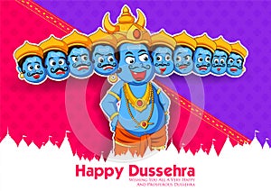 Ravana with ten heads for Navratri festival of India poster for Dussehra photo