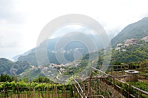 Ravello, Amalfi Coast, Italy - panoramic view of the green hills