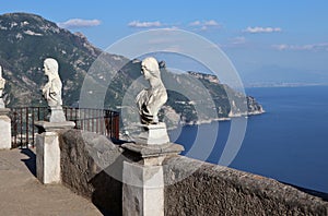 Ravello - Busti sulla Terrazza dell`Infinito di Villa Cimbrone photo